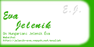 eva jelenik business card